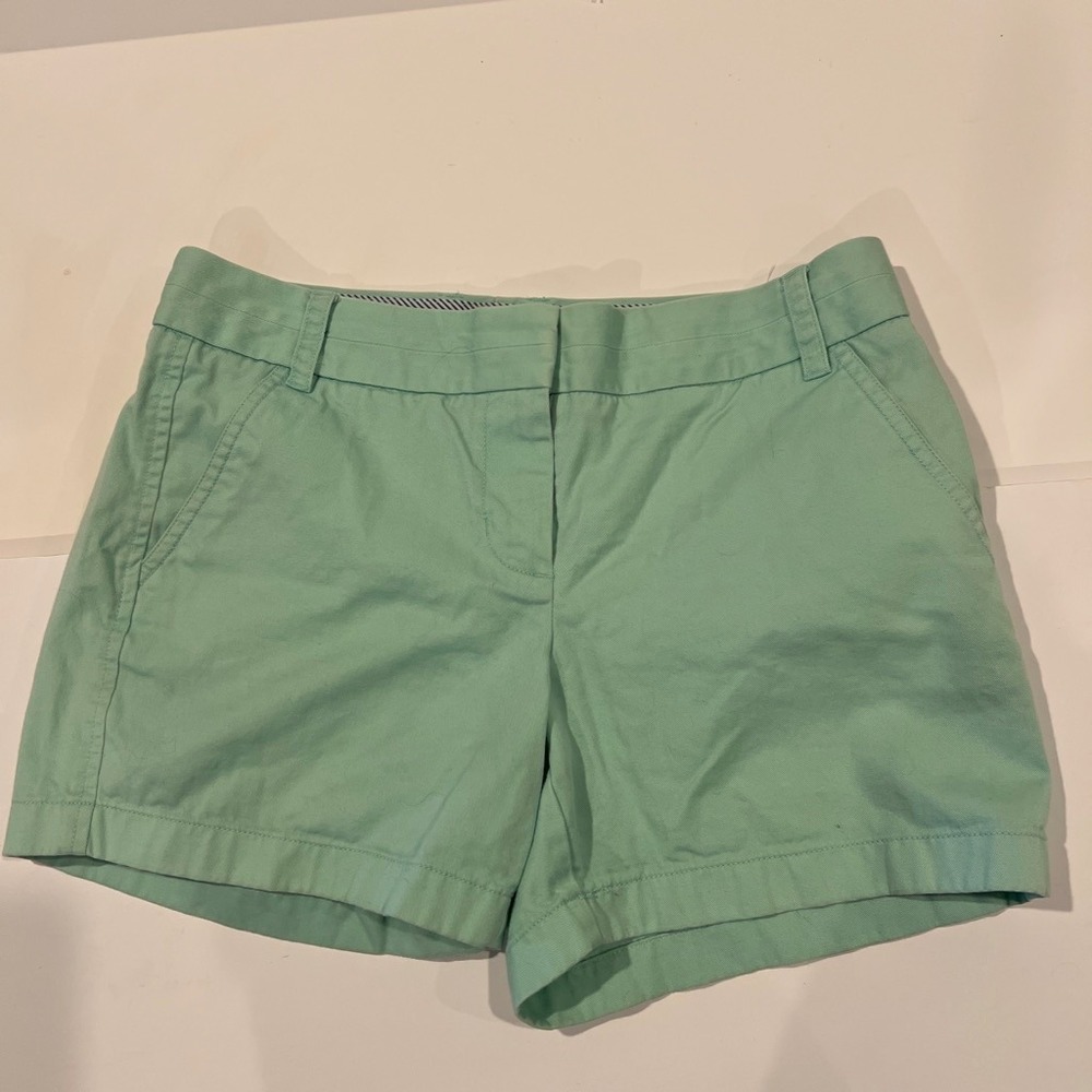 J.Crew Chino Shorts Womens 6 Mint Green Cotton 3 Inch Inseam 68925 Summer Preppy